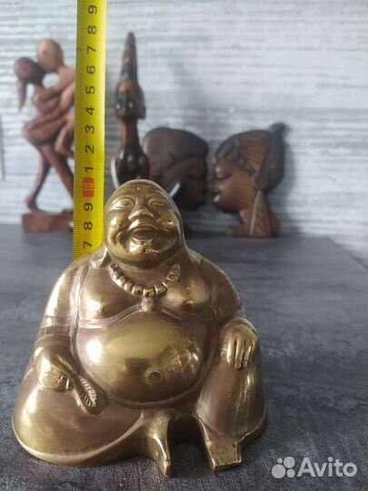 Хотей будда латунь статуэтка фигурка бронза decor