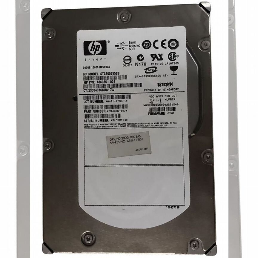 [436936-001] Жесткий Диск Hp 300gb Sas 3,5" Hdd 436936-001