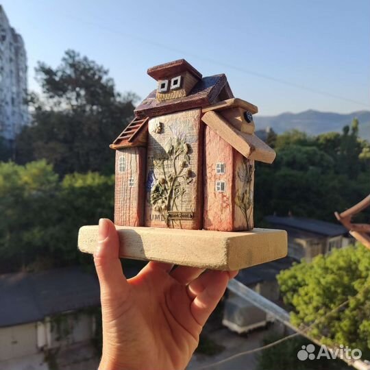 Композиция- сувенир. Домики дрифтвуд