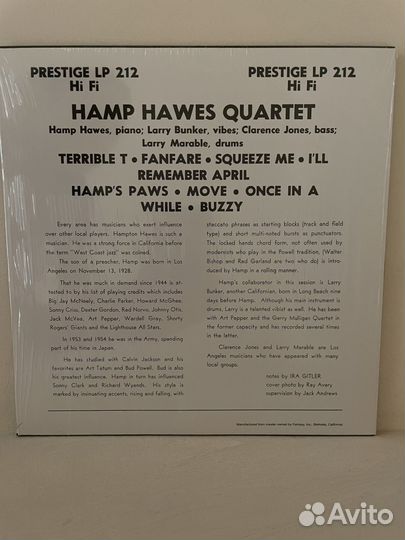 Hamp Hawes/ Stan Getz/ Zoot Sims/ LP Jazz