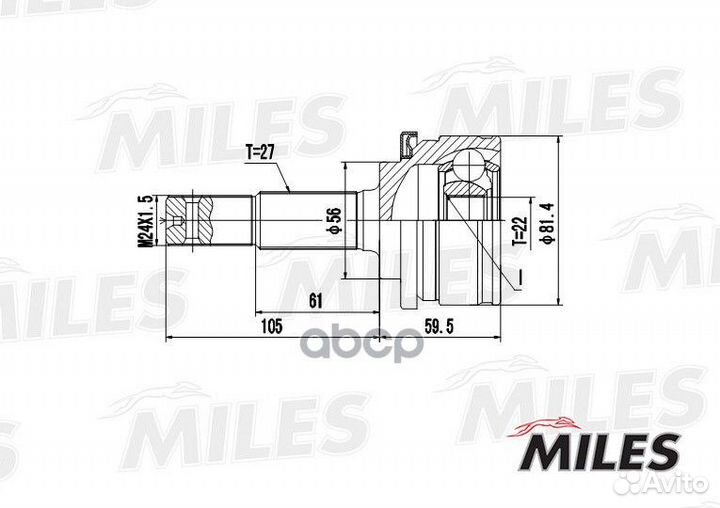 Шрус nissan primera P10 1.6-2.0D 90-96 нар. Gro