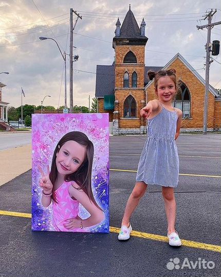 Портрет по фото на холсте