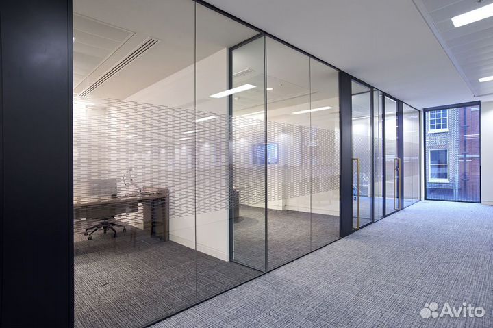 Стеклянная перегородка перегородка в офис