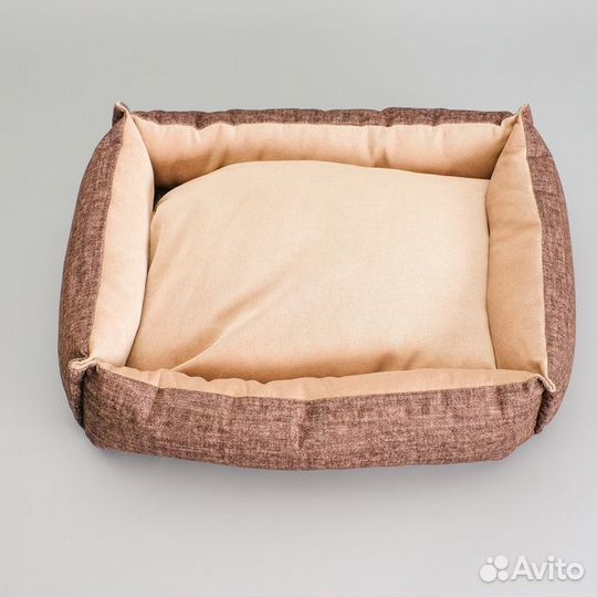 Лежанка под замшу с двусторонней подушкой, 54 х 42