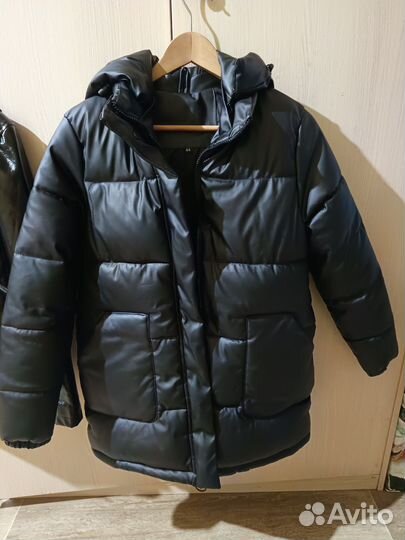 Пуховик, куртка экокожа матовая