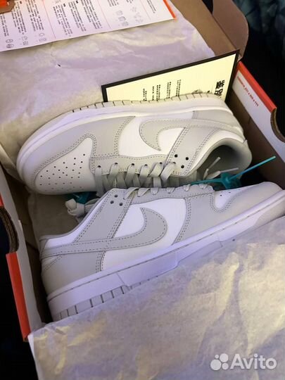 Кроссовки Nike dunk low grey fog Оригинал