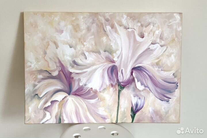 Картина маслом на холсте цветы, 50х70