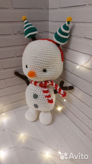 Вязаные игрушки. Снеговик