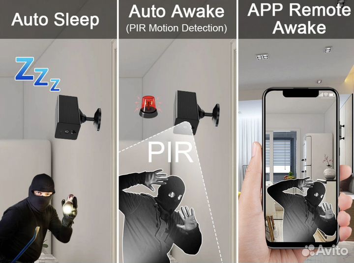 Охранная 4G камера видеонаблюдения SIM аккумулятор