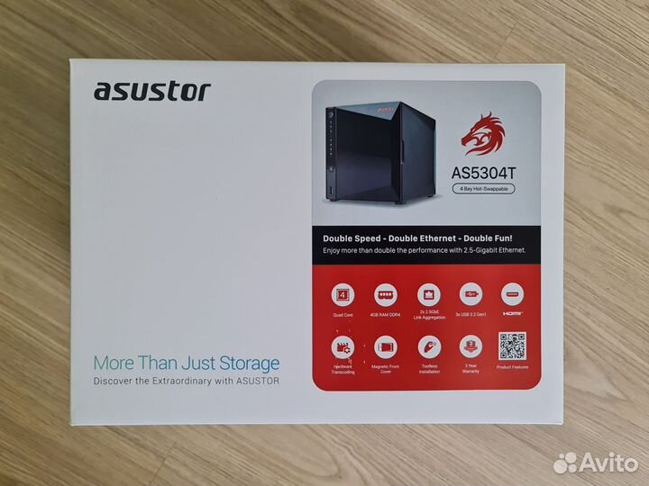 Сетевое хранилище NAS asustor nimbustor + 3 диска