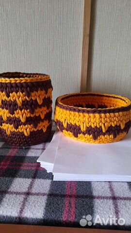Корзины, сумки, коврики вязаные