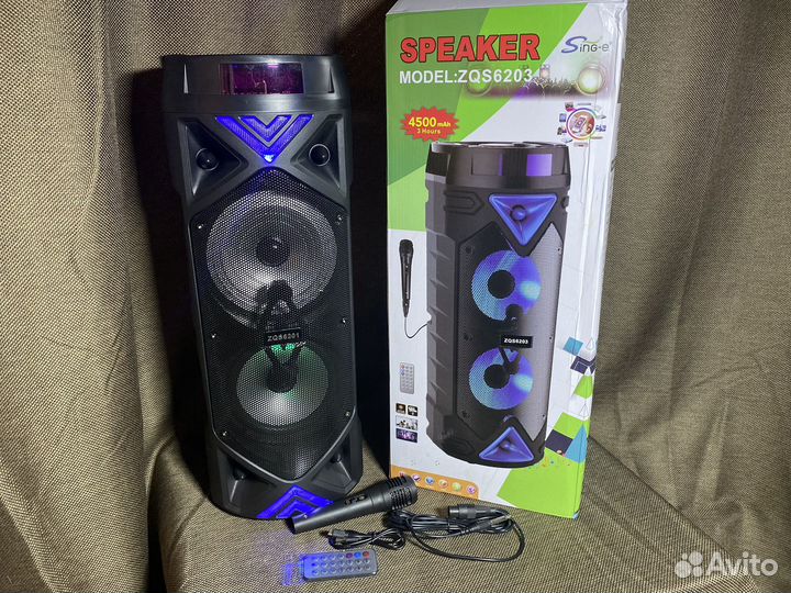 Портативная колонка bluetooth 60 см с микрофоном