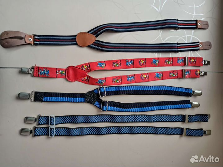 Подтяжки детские для мальчика синие красные