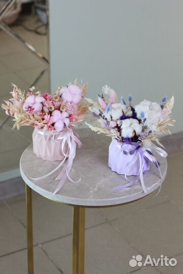 Кашпо с сухоцветами