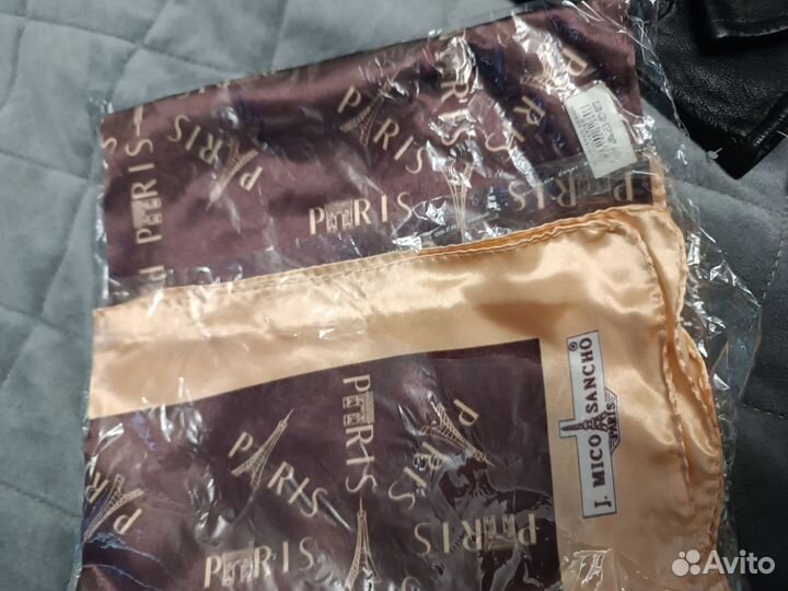 Перчатки натуральная кожа, платок Paris новые