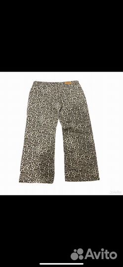 Широкие леопардовые джинсы