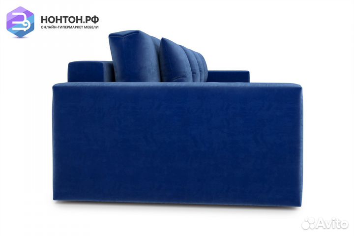 Диван прямой тик-так Монарх темно-синий