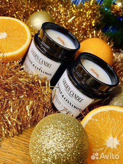 Ароматическая свеча с ароматом Апельсин и Корица
