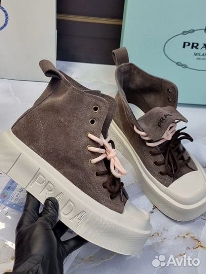 Кеды женские prada замша
