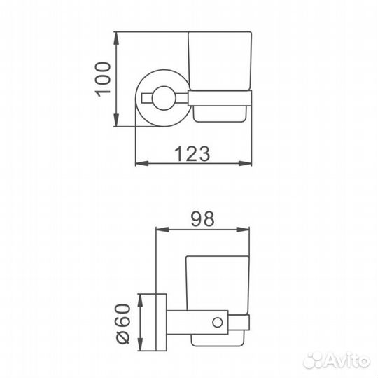 Стакан для ванной комнаты Haiba HB8306, сталь