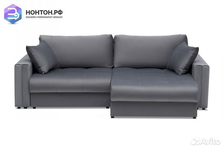 Диван угловой тик-так Монарх темно-серый