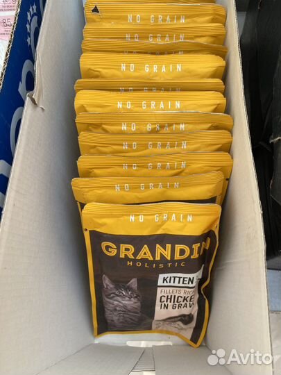 Влажный корм для котят grandin chicken in gravy