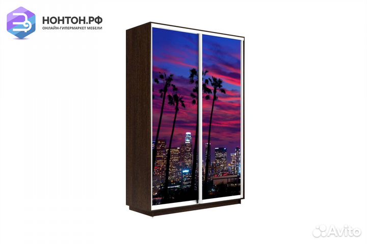 Шкаф-купе 2-х дверный Нонтон фото №1014 / венге