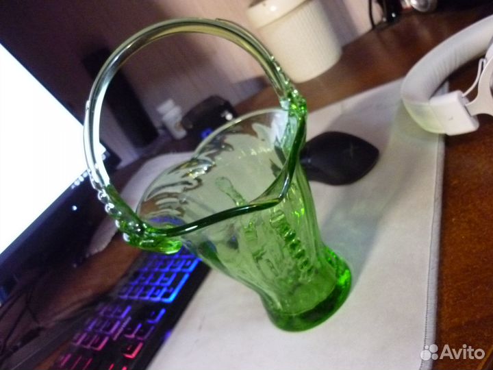 Ваза, конфетница цветное стекло, СССР