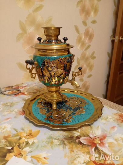 Самовар 3 литра с подносом, 1989 г