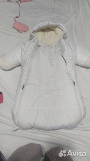 Зимний комбинезон для девочки и платье 40 размер