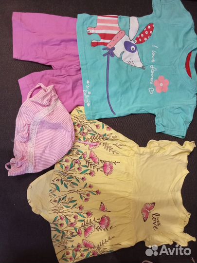 Летняя одежда для девочки пакетом размер 80