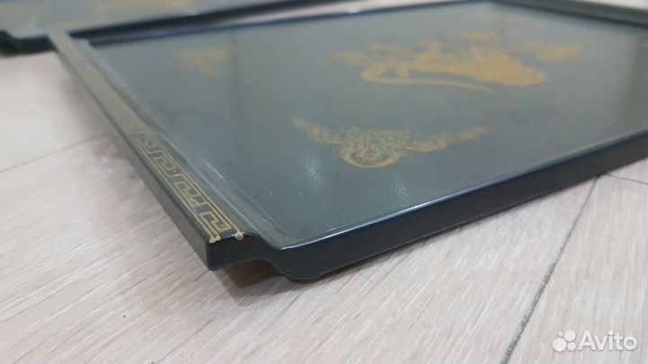 Новый Поднос 42*32 см с ручками пластик черн