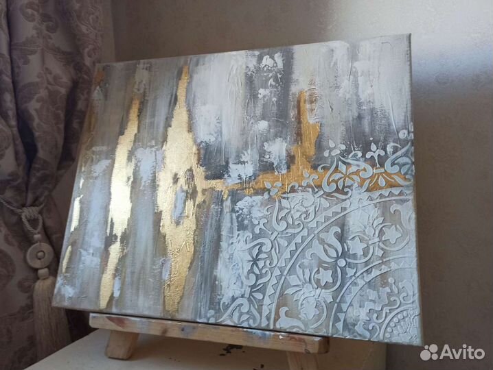 Интерьерная картина в смешанной технике