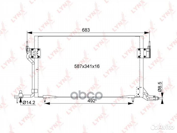 Радиатор кондиционера RC0180 lynxauto