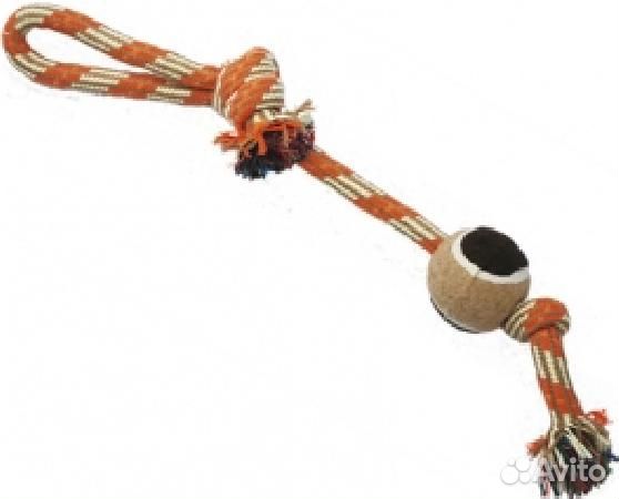 1 гр 1002 Игрушка для собак Грейфер веревка с мячо