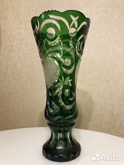 Ваза Бахметьевская Артель, 46 см, Хрусталь