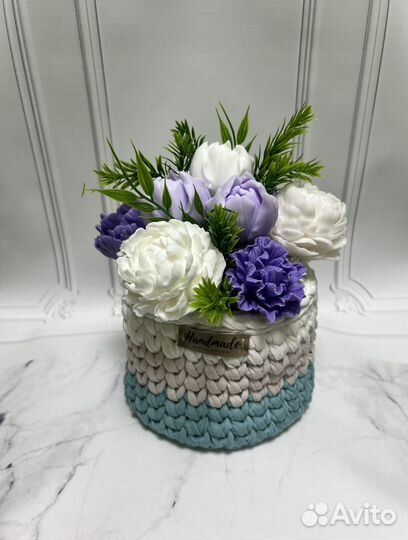 Букет цветов из мыла. Пионы и тюльпаны