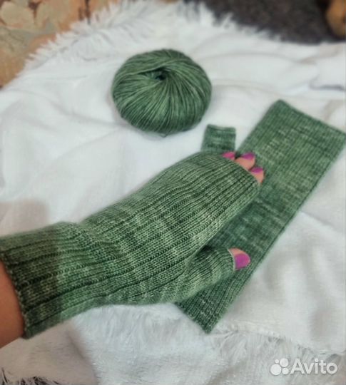 Митенки вязаные ручной работы