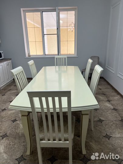 Кухонный стол 230/90см и стулья б/у