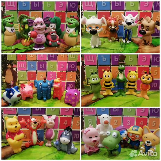 Игрушки герои мультфильмов, резиновые