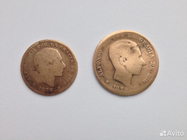 Монеты Испании разных лет с 1927 года