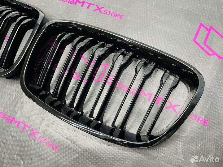 Решетка радиатора BMW F20 дорест, чёрный глянец, м