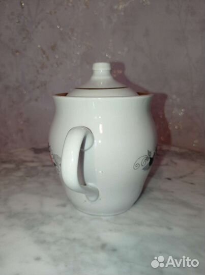 Сахарница с ручками, фарфор Хайта