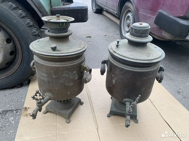 Царские самовары на дровах латунь
