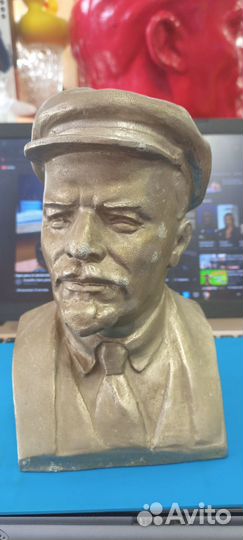 Силуминовый редкий бюст Ленина в кепке