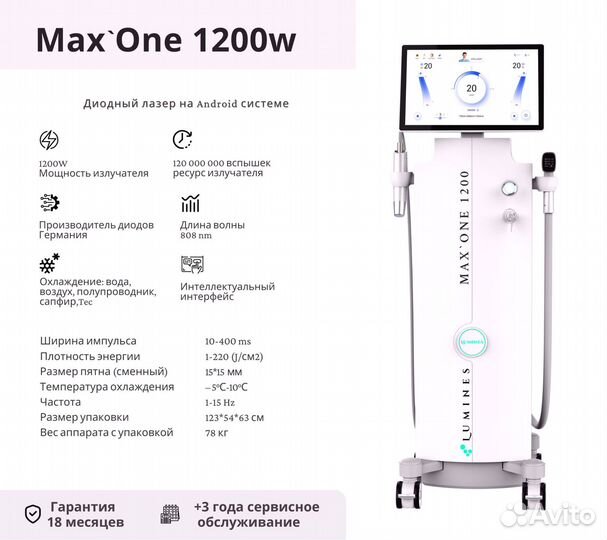 Аппарат для эпиляции люминес MaxOne 1200вт