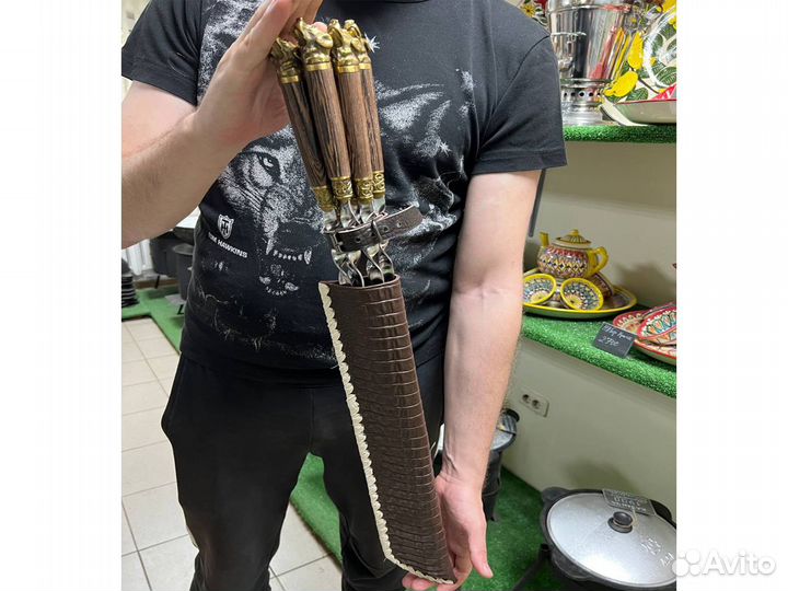 Шампуры подарочные с литьем собаки