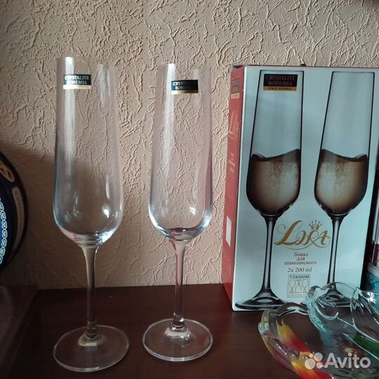 Для подарка - Хрустальные бокалы для шампанского