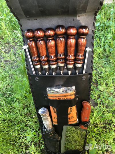 Кожаный колчан с шампурами