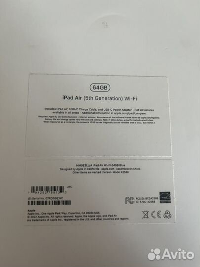 iPad Air 2022 5 64gb Wi-Fi M1 Идеал